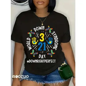 100% Cotton World Down Syndrome Day 321 Awareness Support Men Women T-Shirt