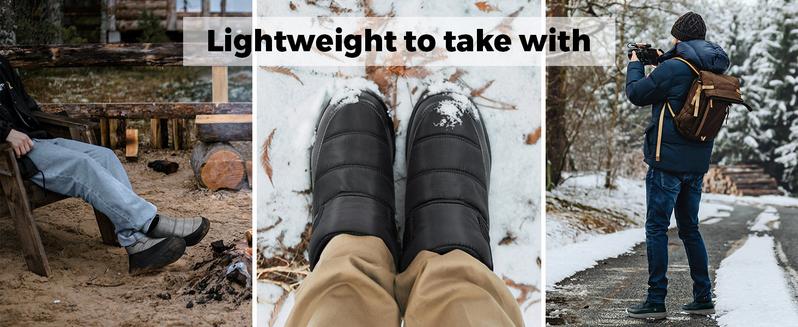 FitVille Mens Winter Boots Wide Width Water Resistant Snow Boots for Men Lightweight Warm Fur Lined