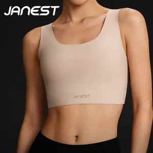 JANEST seamless bra, ultra-smooth shaping bra, breathable and comfortable, suitable for everyday wear, sports, and yoga.  Wireless bra, women's sports top jelly push-up bralette .