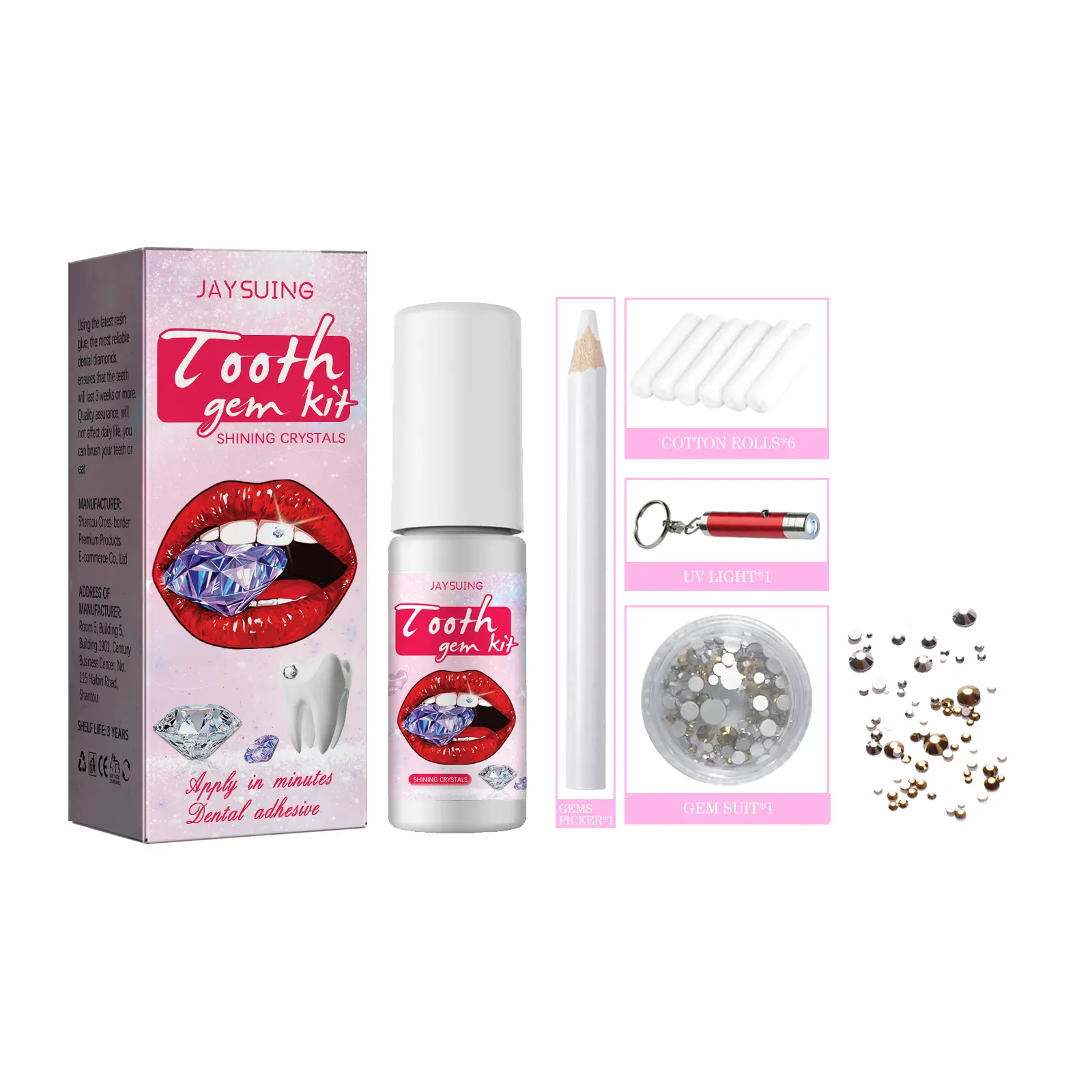 Tooth Gem Kit – Crystal Diamond Sparkle Stickers, Easy On/Off, DIY Teeth Decoration, Personalized Jewelry,teeth jewelry starter kit