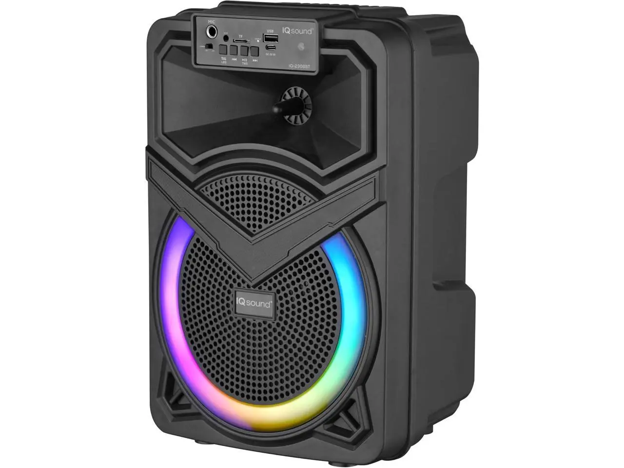 Supersonic IQ Sound IQ-2308BT Cyber Flex8 8" Portable Bluetooth Speaker w/ TWS, LED Lights, FM Radio, USB/SD/AUX/Mic