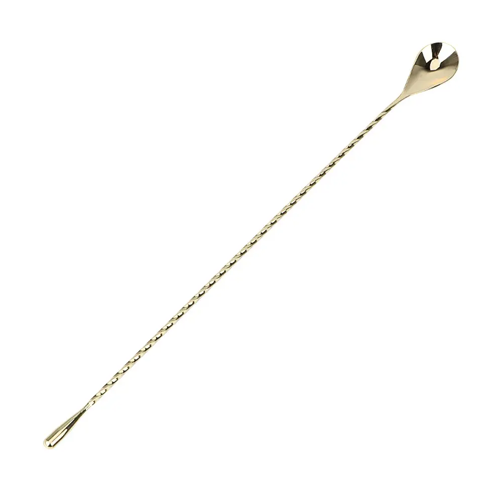 Stainless Steel Cocktail Mixing Spoon, 1 Count Spiral Pattern Bar Teardrop Spoon, Bartender Tools Stir Spoon, Bar Tool Utensils for Home Kitchen, Home Bar Accessories, Barware