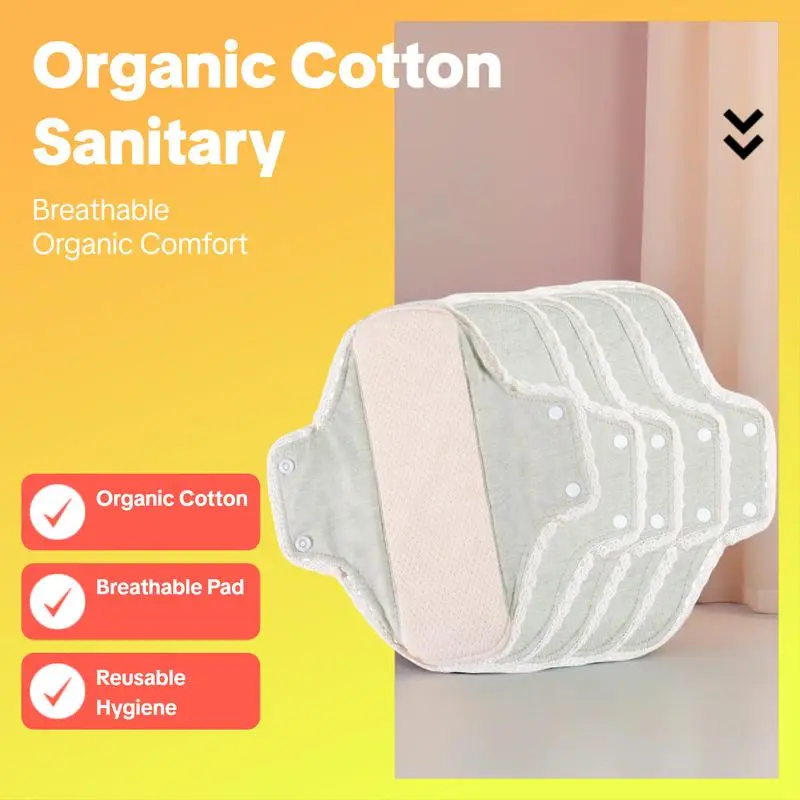 Japanese lace sanitary napkins day and night combination leak urine pad organic pure cotton soft, breathable and reusable menstrual pads, Absorbent Reusable Pads, Period pads