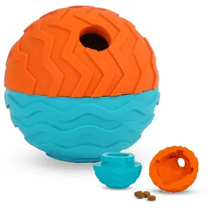 Brightkins Textured Ball Treat Dispenser for Dogs small Sizes, Durable Chew & Enrichment Toy, Slow Feeder, Interactive Training Gift