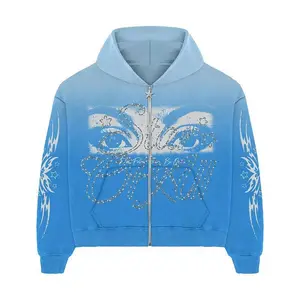 Y2K Harajuku Hoodie Men's & Women's Gothic Zip-Up Sweatshirt with American Letter Print Loose Fit Unisex Streetwear Jacket for Autumn Winter Casual Womenswear Cargo Chunky Fashion Graphic Hip Outfit Piece Ripped ShortsCan be used with raincoat