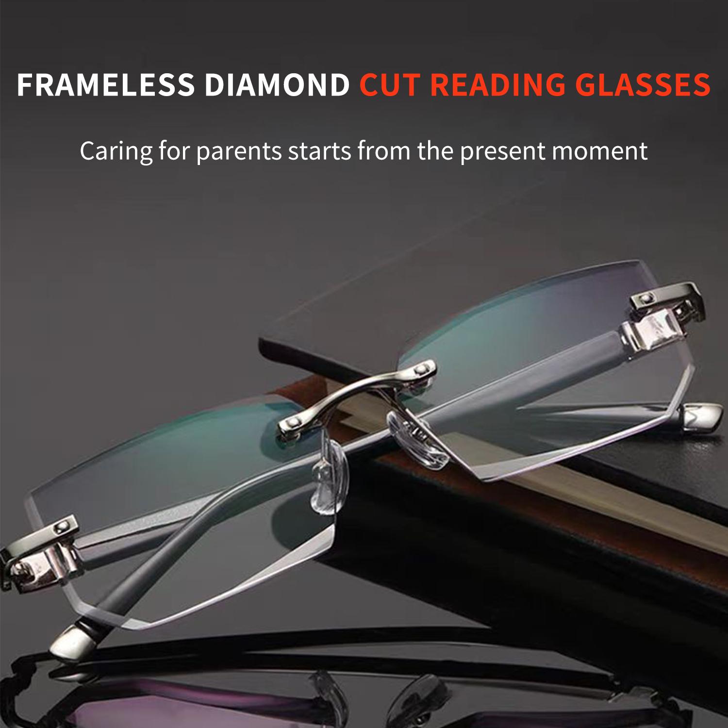 2-Pack HD Frameless Anti Blue Light Reading Glasses – Diamond Cut Edge, Anti-Fatigue & UV Protection, Unisex Eyewear for Computer Gaming & Daily Use 2-Pack HD Frameless Anti Blue Light Reading Glasses – Diamond Cut Edge, Anti-Fatigue & UV Protection, Unisex Eyewear for Computer Gaming & Daily Use