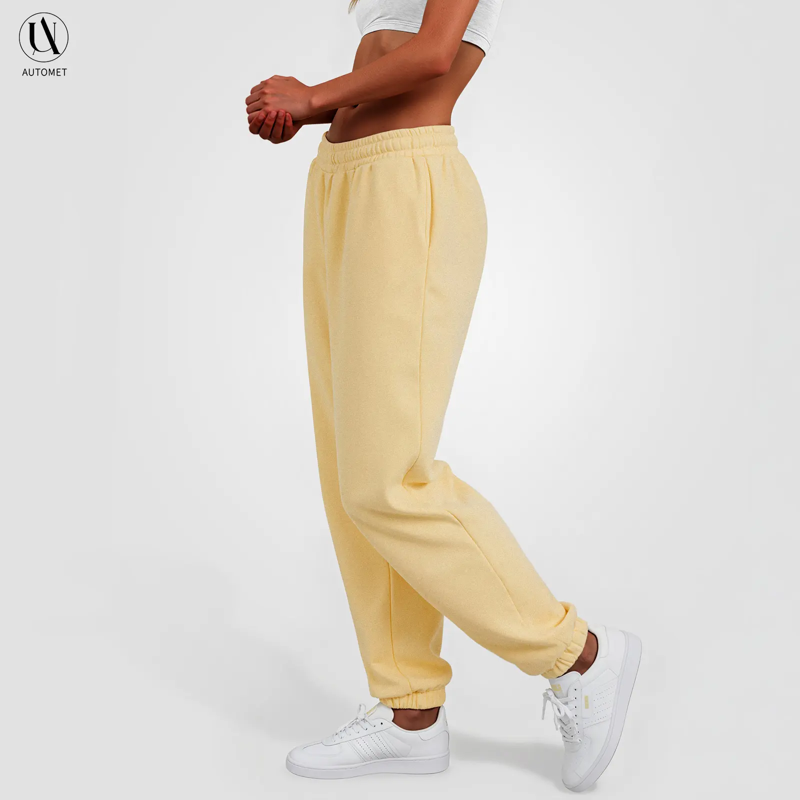 AUTOMET Women's Oversized Joggers, Comfortable Relaxed Fit Cotton Blend Street Fashion Workout Pants with Pockets, Relaxed Fit Joggers, Street Fashion Joggers