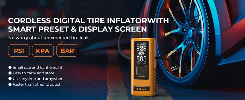 14000mAh Ultra-Safe Jump Starter with 150 PSI Air Compressor 45W Fast Charging Tire Pressure Check LED Light Jumper Cables Air Hose Storage Bag 4-in-1 Charging Cable