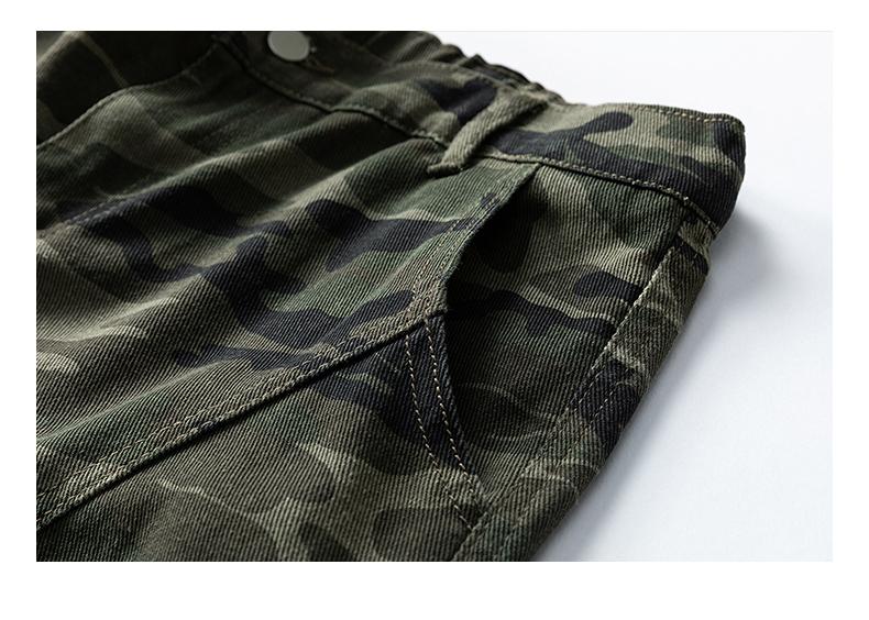 Men’s retro camouflage cargo pants, micro-flare camouflage denim jeans, new casual cargo-style pants, unisex high-street fashion loose straight-leg drop-crotch wide-pocket casual trousers, comfortable breathable fabric, suitable for everyday wear and outd