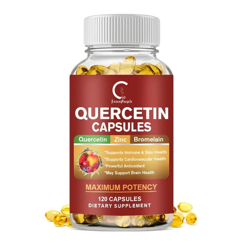 Greenpeople Quercetin Capsules 600mg, Elderberry Zinc Quercetin Supplements Supports Immune, Cardiovascular & Respiratory Health,120 Veggie Capsules, Non-GMO