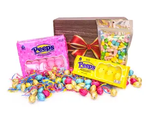 Gift Box Garden | Easter Candy & Chocolate Gift Box | Includes Marshmallow Chicks, Candy Corn & Foil Wrapped Chocolate Eggs | Festive Bunny Basket Treat Assortment