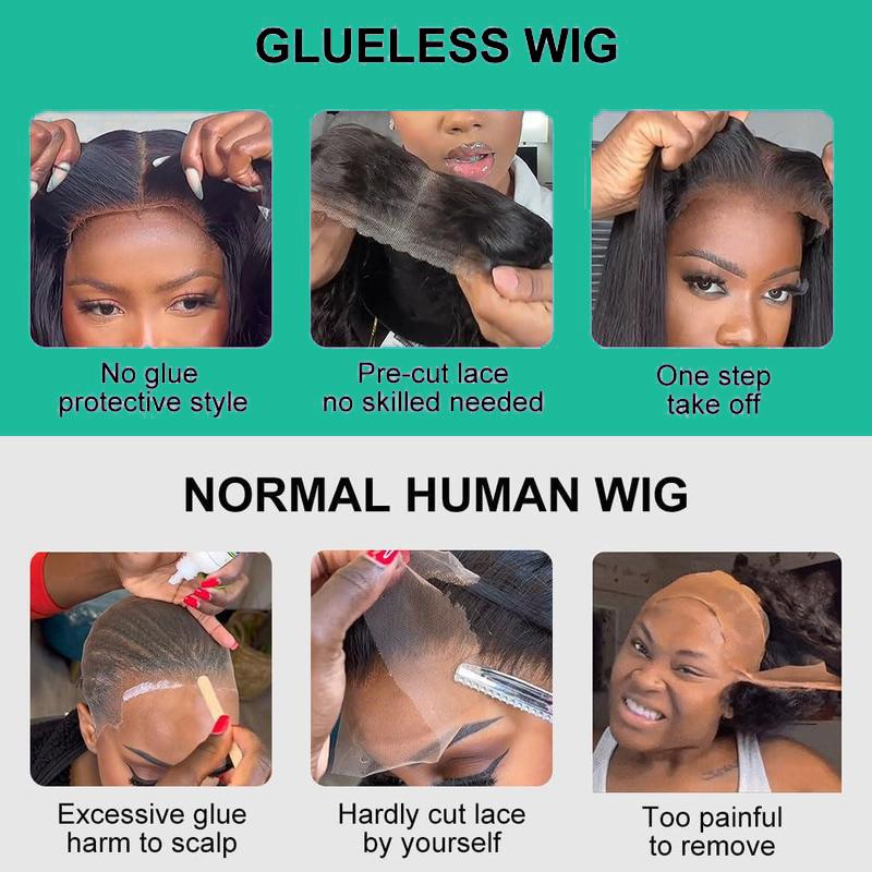 [Spring Must Have] Asteria Hair Straight Hair Glueless Wig Pre Cut 7x5 Lace Closure Ready to Go Wig Pre Bleached Tiny Knots Human Hair Wigs