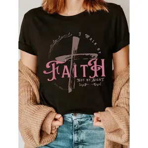 I Walk By Faith Not By Sight Tee – Comfortable 100% Cotton Christian Apparel
