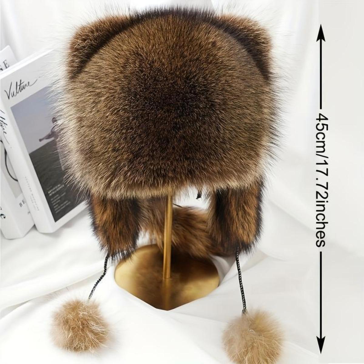 Raccoon Tail Winter Hat with Detachable Fluffy Earmuffs, Y2K Faux Fur Cozy Mood Hat, Hypoallergenic & Machine Washable for Cold Weather, Outdoor Wear, Street Style & Casual Outfits SpringStatements