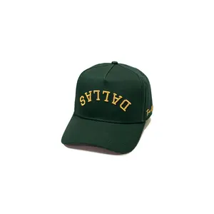 Precurved Dallas snapback - FOREST GREEN (w/gold)