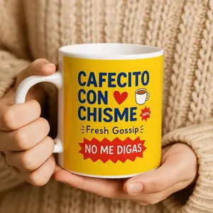 [Sale off up to 50%] Cafecito Chisme Cup, Spanish Cafecito Mug, Mexican Theme Coffee Lovers, Spanish Cafe Gift For Latina Mexican Friend, Mom, 11oz & 15oz ceramic mug