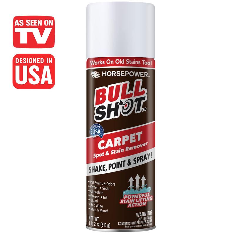 Horsepower Bull Shot Carpet Spot & Stain Remover, Coffee, Wine, Grease, Ink, Pet Stains Spray Cleaner for Rugs Household Cleaning