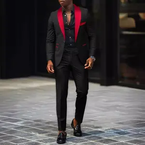 Leisure two-piece men's wedding dress design party groom's business suit men's formal dress LimFit two-piece men's tailcoat