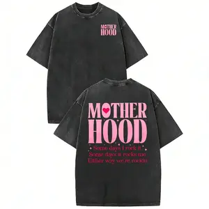 [100% Cotton] Washed Cotton Mom Life T-Shirt , Perfect Gift for Mother's Day