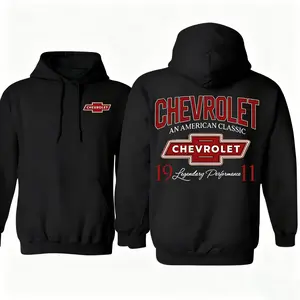 Vintage Chevrolet Hoodie – Classic 1911 Chevy Logo Graphic Pullover, Retro American Car Sweatshirt, Oversized Streetwear Hoodie for Men & Women, Casual Everyday Wear