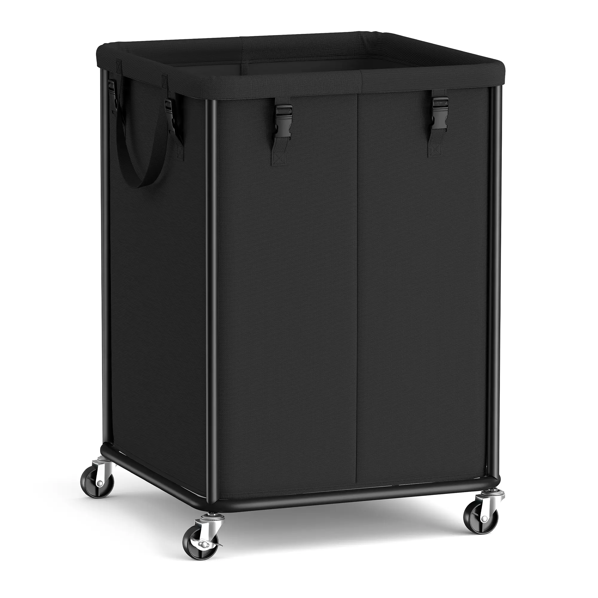 SONGMICS Wheeled Laundry Basket - Single Bin Rolling Laundry Hamper with Rolling Wheels, Durable Steel Frame, and Removable Liner Bag, Durable Laundry Baskets