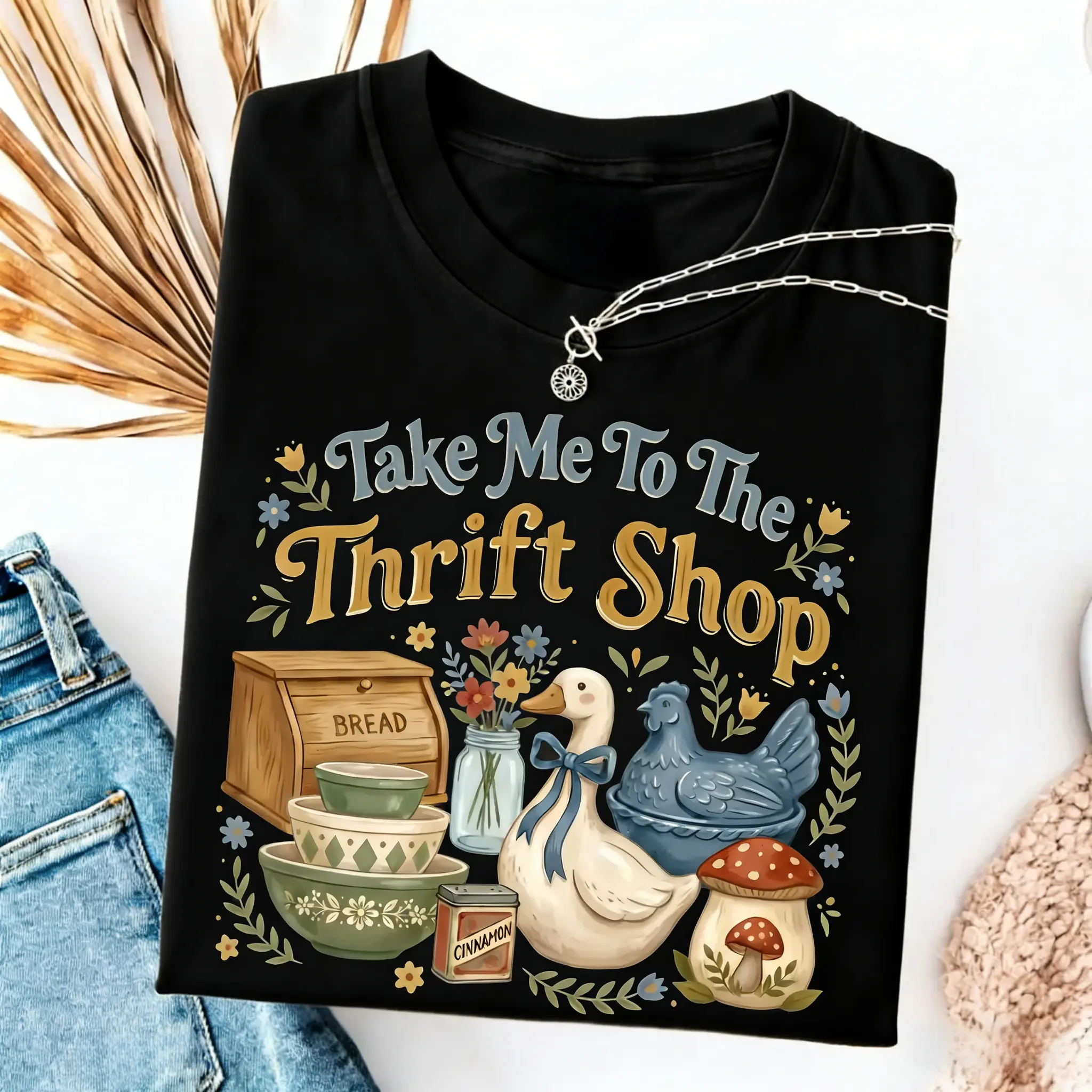 Take Me To The Thrift Shop T-Shirt, Vintage Thrifting Graphic Tee, Thrifting Shirt oversized tshirt women Print Breathable