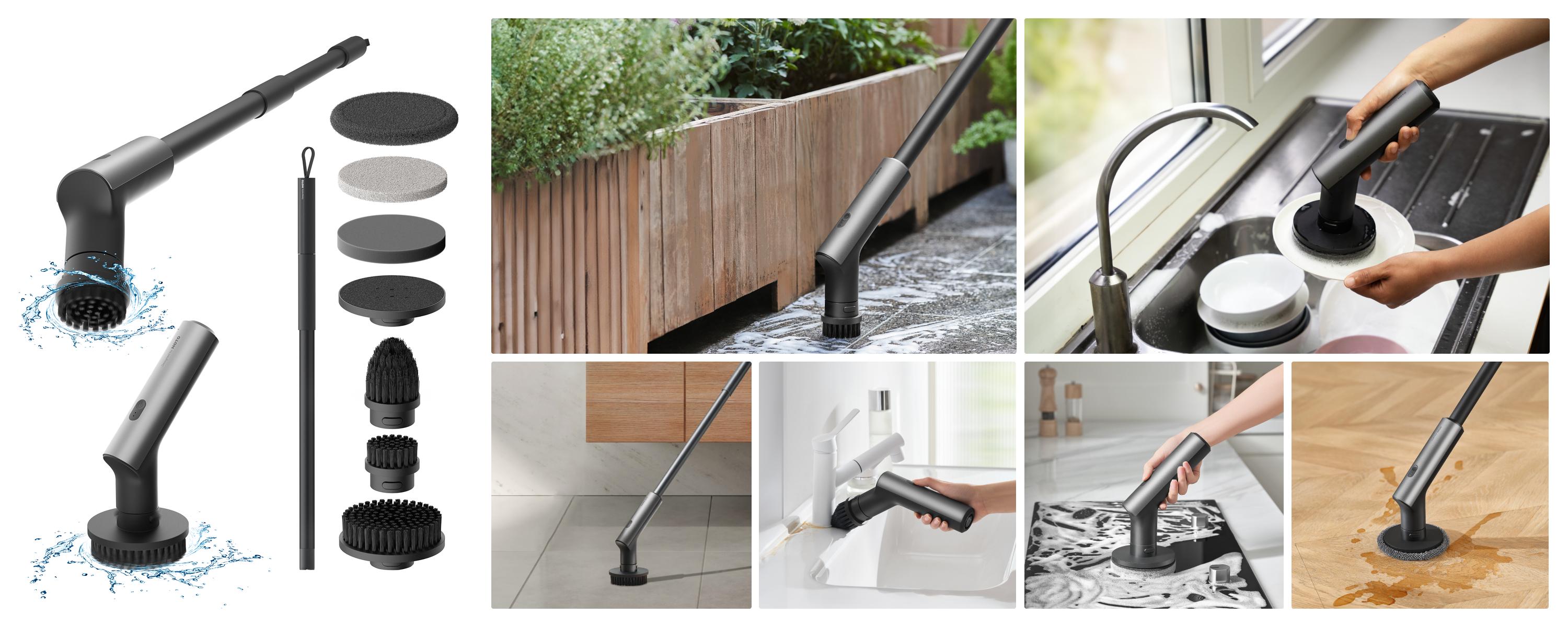 HOTO Cordless Electric Spin Scrubber Full-House Cleaning Kit IPX7 Waterproof for Tiles Corners Cracks with 51% OFF Limited Time Offer