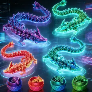 3D-Printed Dragon Statue, 1 Count Colorful Gradient Design Dragon Egg Ornament for Stuffing Easter Eggs, Creative Desktop Decoration for Home and Office, Home Decor Supplies, Collectible Room Decor