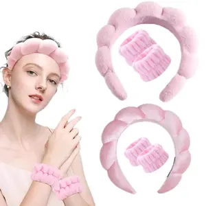 Soft Makeup Headband for Hair Spa & Wash Face in Assorted Colors Comfortable & Stylish 3 pcs Set for Beauty Routines