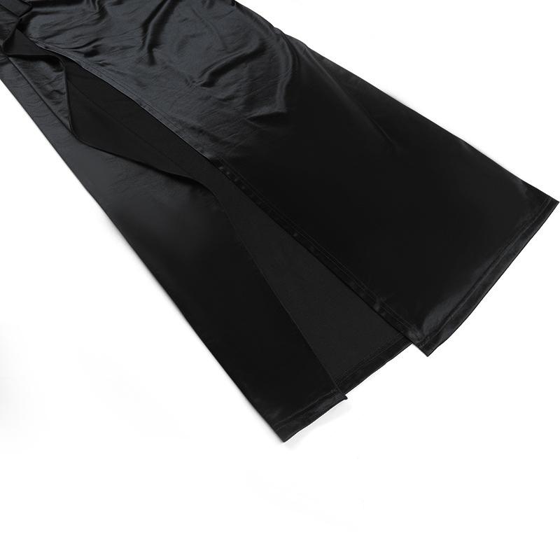 YL24531DGO-Womens Pleated Satin Evening Dress Elegant Split Maxi Formal Gown for Wedding Guest Prom Season Sexy Spring Party and Summer Gala