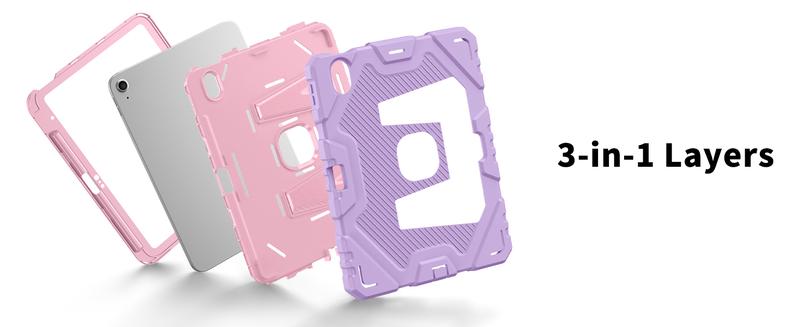 Fintie Kid-Friendly Case for 2025 iPad 11th Gen A16 Chip / iPad 10th Gen, 3-Layer Rugged Protective Case with Built-in Kickstand, Kid iPad Cover
