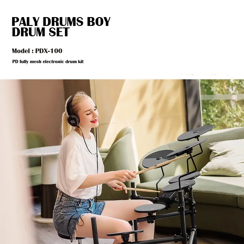 2025 Factory Direct Sales High Quality PDX100 Electronic Percussion Instrument Professional Foldable Portable Electronic DrumSet