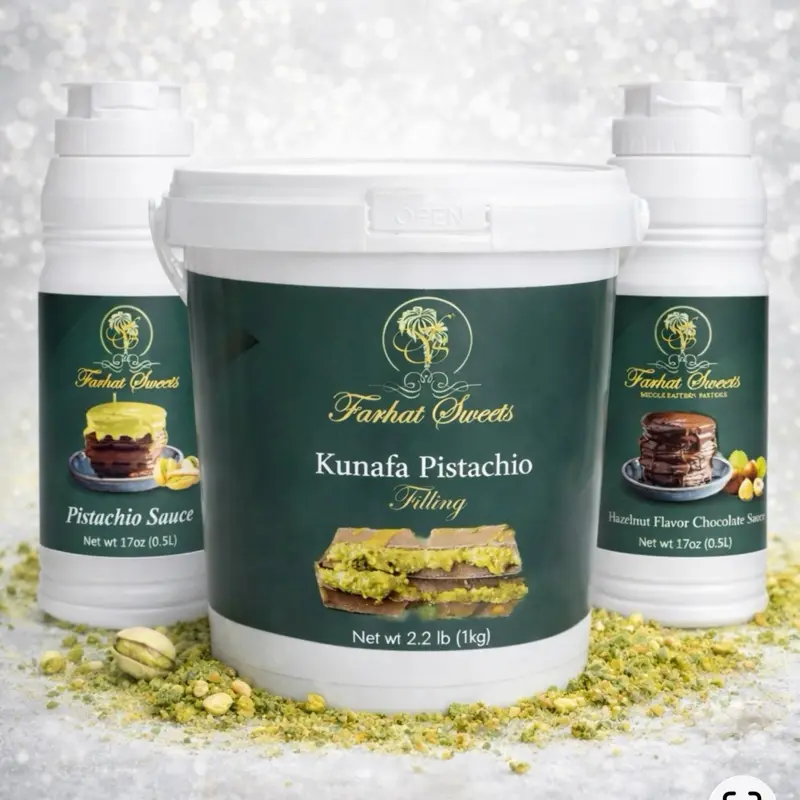 Dubai Chocolate Mix & Hazelnut & Pistachio Drizzle - Rich Taste from Dubai, Convenient Packaging, Ideal for Chocolate Lovers, 2.2 lb (1kg)