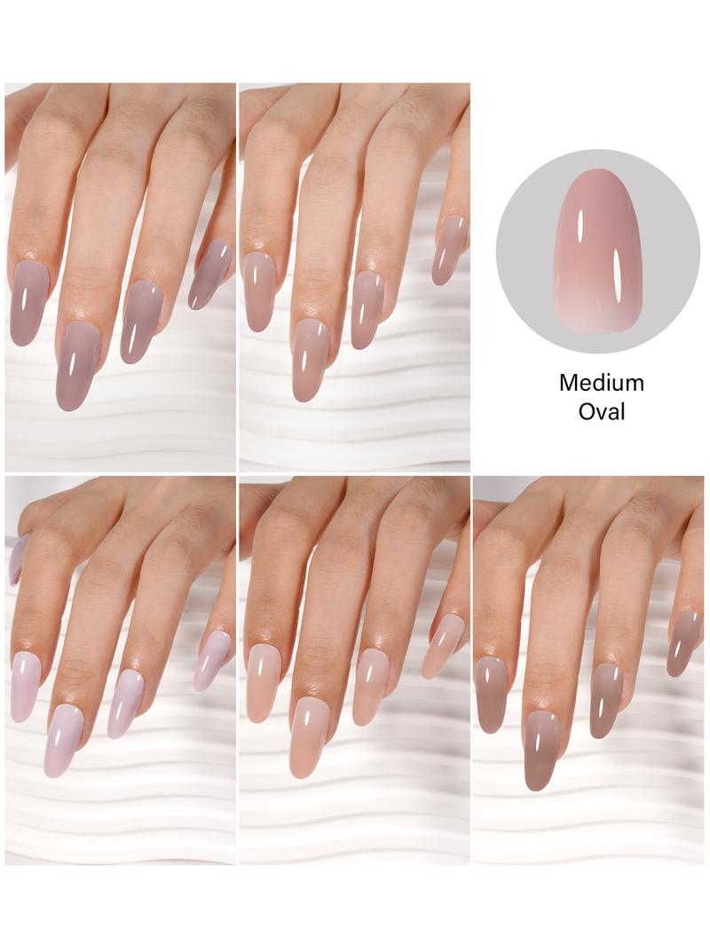 Aillsa RealFit Nude Tone Mixed Color Press-On Nails- 140pcs Nails Tips 5 Natural Colors 14 Sizes Pre Shaped gelx Tips Full Cover Fake Nails Extension for Easy DIY Nail Art Nail Care Manicure Beginner Friendly