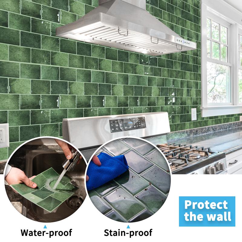 Art3d 20-Pack 12"x6" Peel & Stick Vinyl Subway Tile, Waterproof, Budget-Friendly & Rental-Friendly Nature Backsplash Wallpaper for Kitchen, Bathroom Art3d 20-Pack 12"x6" Peel & Stick Vinyl Subway Tile, Waterproof, Budget-Friendly & Rental-Friendly Nature Backsplash Wallpaper for Kitchen, Bathroom