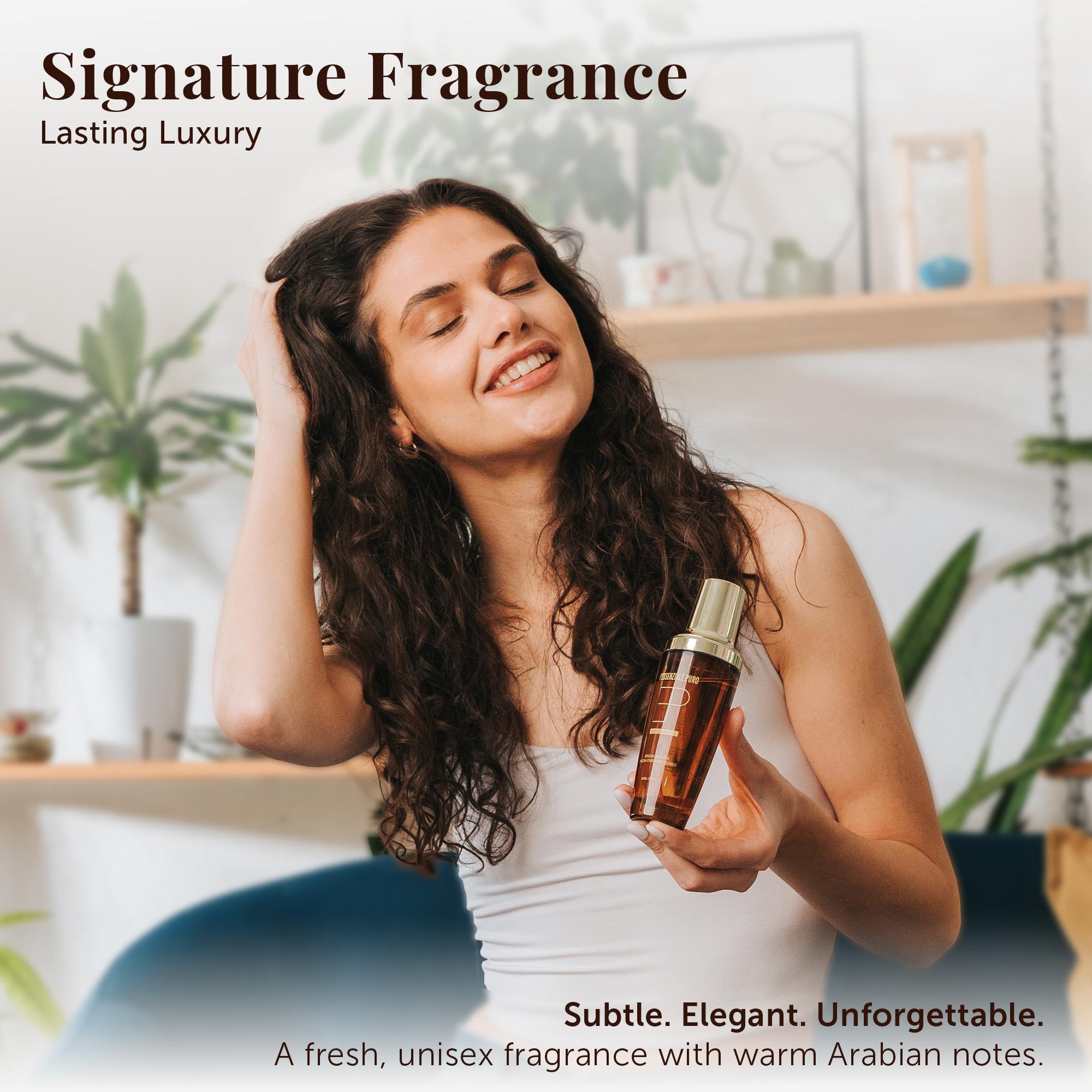 LEPURO Dubai Premium Elixir - Moroccan Argan Oil for Silky Hair & Skin - Lightweight Hydrating Hair Oil & Body Serum - Cosmetics Imported From Dubai - Boosts Shine, Smooths Frizz, Moisturizes Skin - Hair Treatment Oil For Women & Men, 100mL (3.38 Fl Oz)