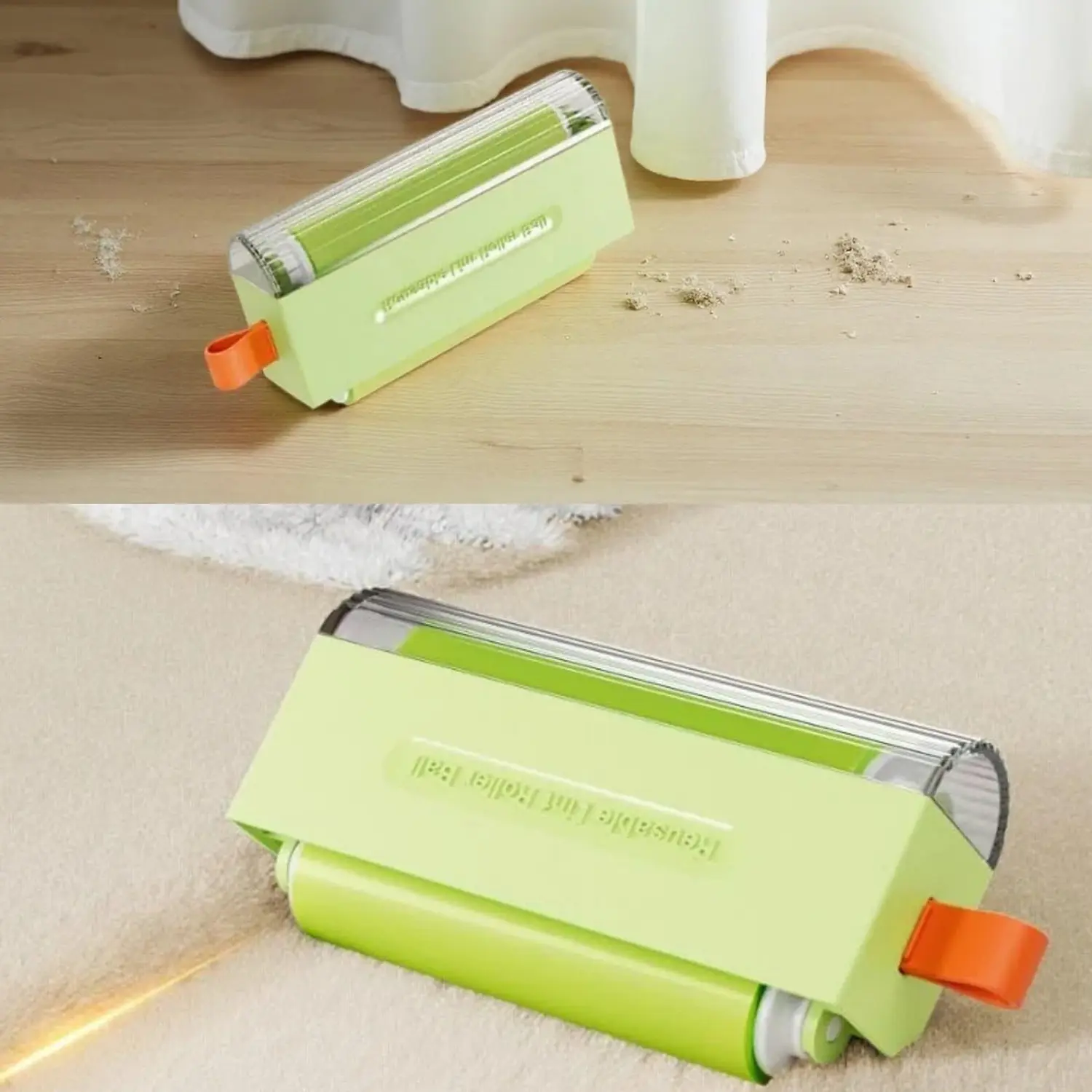 Reusable Pet Hair Remover Roller with Cover - Washable 2-in-1 TPR Rollers, Compact Lightweight Portable Grooming & Cleaning Tool, Double Efficiency Travel Essential
