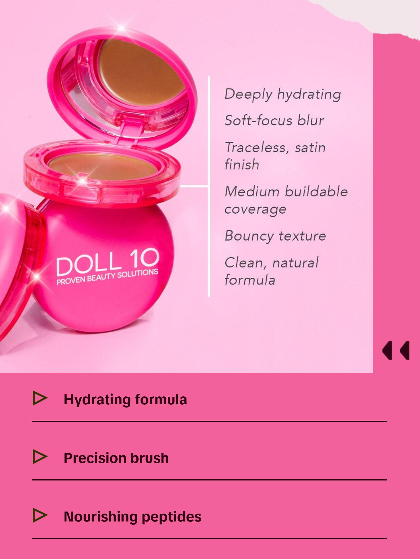 Peptide Bounce Balm Foundation with Brush Hydrating Compact Makeup Setting Coverage