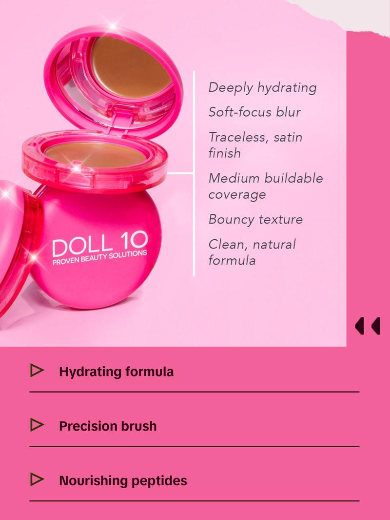 Peptide Bounce Balm Foundation with Brush Hydrating Compact Makeup Setting Coverage