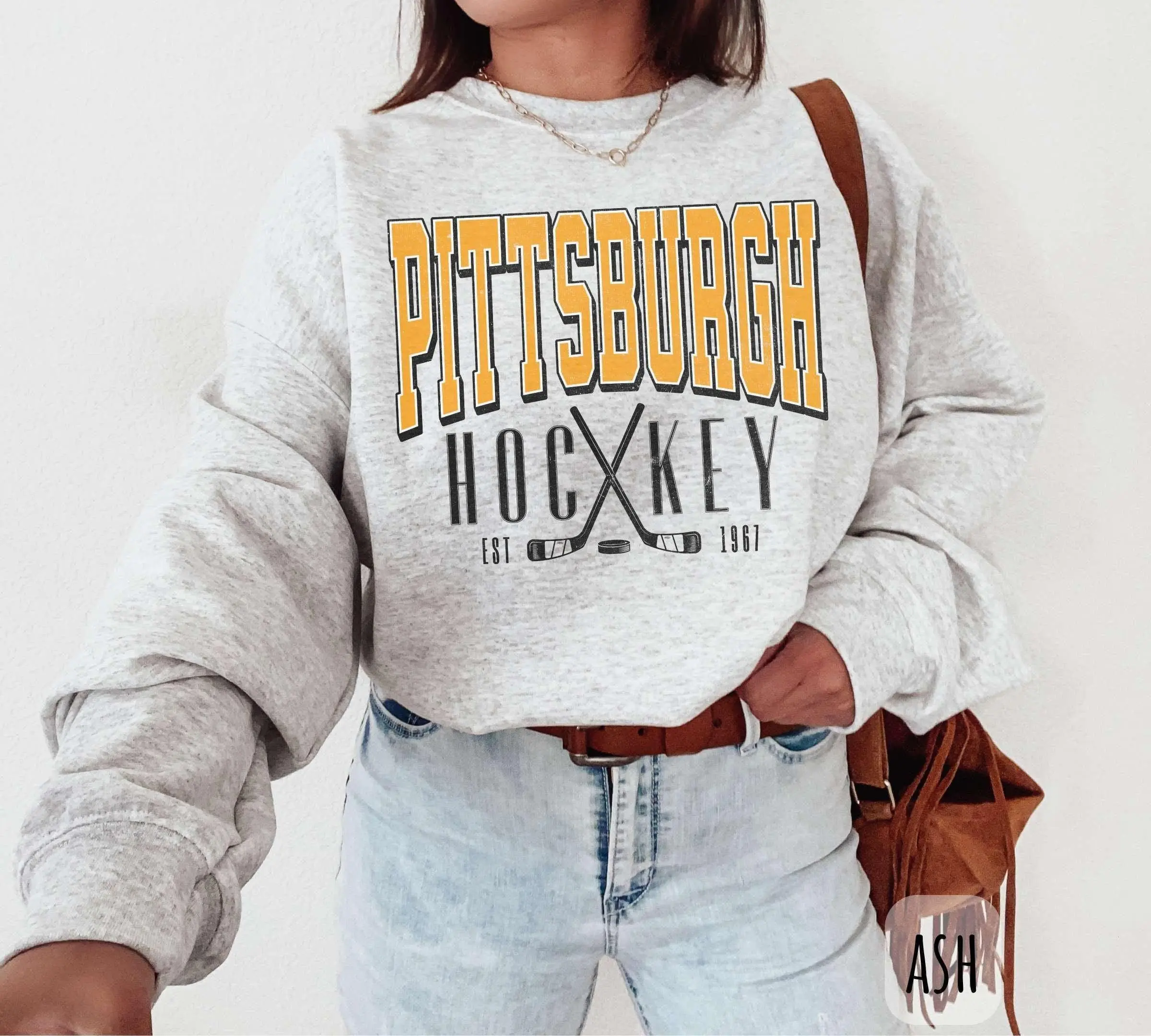 Vintage Pittsburgh Hockey Sweatshirt | Retro Pittsburgh T-Shirt or Hoodie for Fans | Pennsylvania Sports Fan Gift