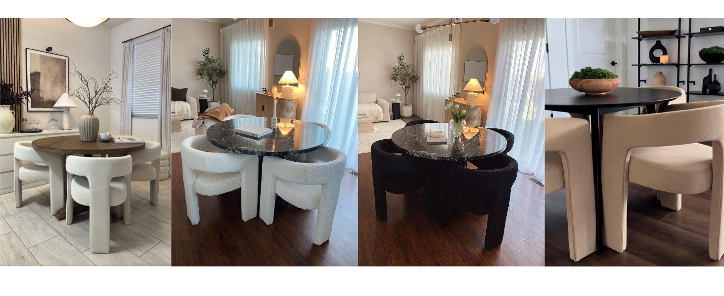 CHAIRUS Fully Assembled Dining Chair with Open-Back, Modern Upholstered Accent Chairs, Comfy Round Armchiars,Side Armchair with 3 Legs, Faux Leather Kitchen Armchair for Dining Room,Living Room,Makeup, Pebble Grey,Cozy& Stylish Design CHAIRUS Fully Assembled Dining Chair with Open-Back, Modern Upholstered Accent Chairs, Comfy Round Armchiars,Side Armchair with 3 Legs, Faux Leather Kitchen Armchair for Dining Room,Living Room,Makeup, Pebble Grey,Cozy& Stylish Design