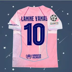 25 26 Barca Pink #10 Yamal Short sleeve Soccer jersey