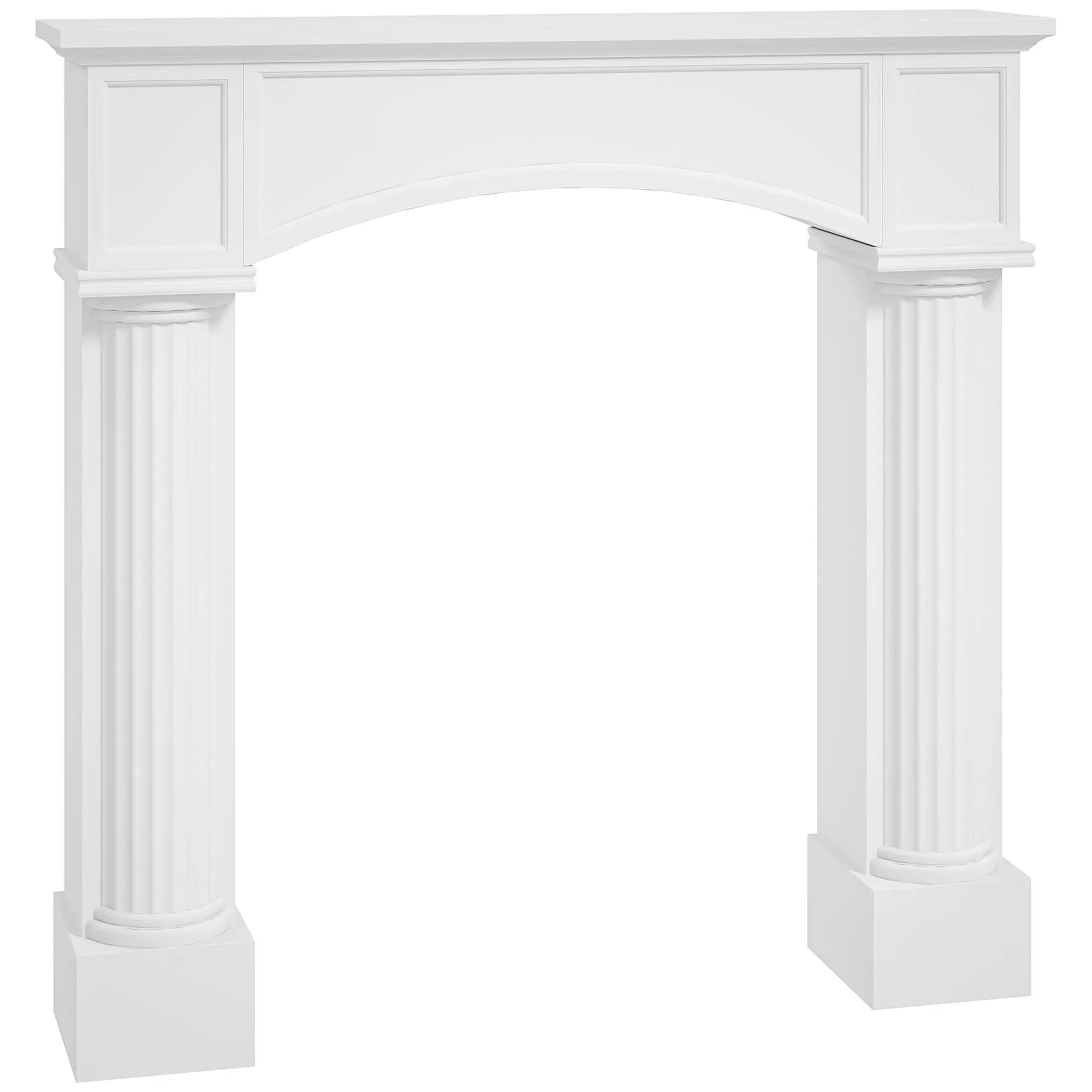 HOMCOM Modern Fireplace Mantel, Freestanding Fireplace Surround for Electric Fireplaces, 43.3" W x 42.8" H, White