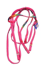 Ronmar Nylon Horse Bridle & Barrel Reins Neon Pink Tie Dye