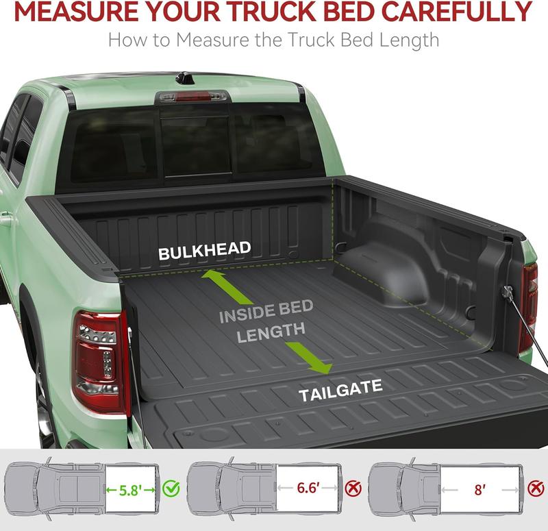 [Fit 2014-2018 Chevrolet Silverado GMC Sierra 1500] 5.8 Ft Bed, Soft Tri-Fold Truck Bed Cover