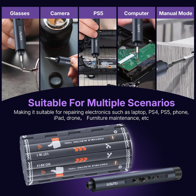 【Clearance Sale】Precision Electric Screwdriver Set | High Torque & LED Light | Strong Magnetic Phillips/Torx Bits — Professional DIY Screwdriver Kit. tool pc Portable detachable bit holder quick car