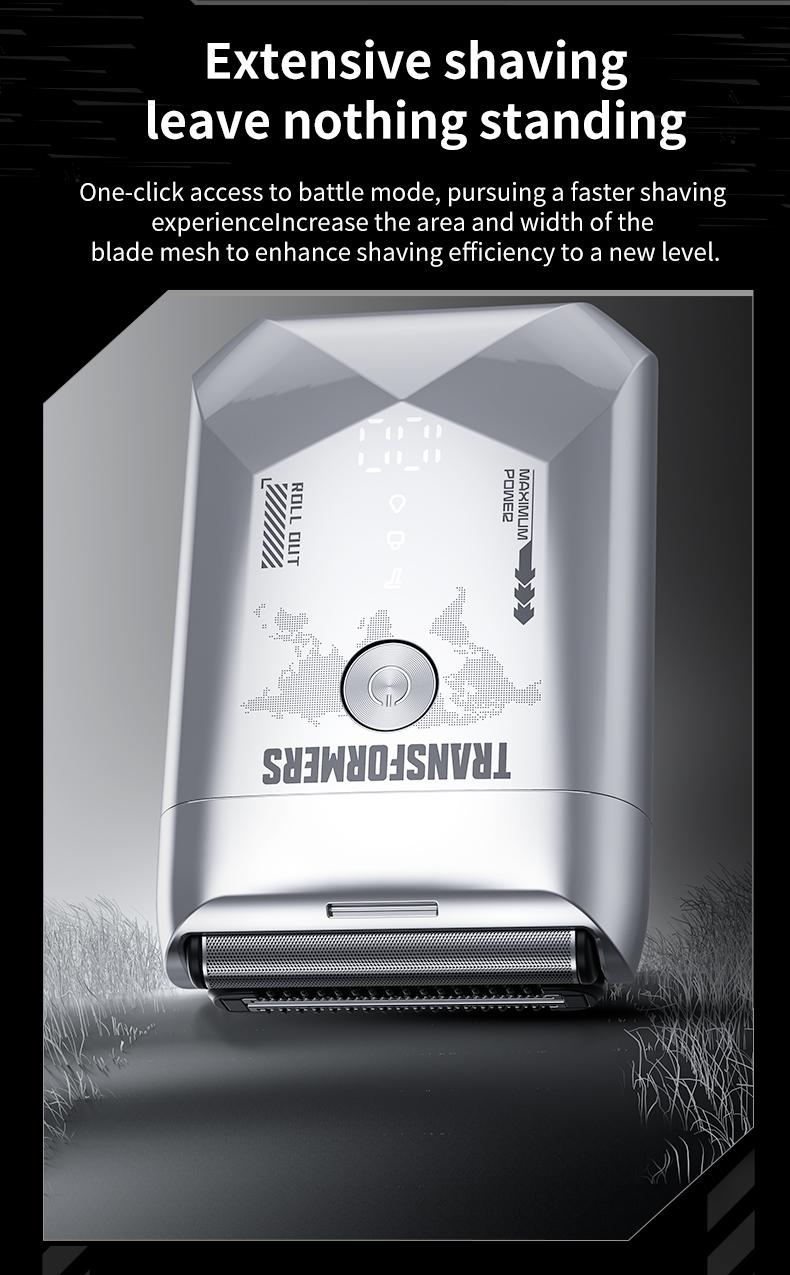 Transformers L20 Foil Shaver, Smart LED Display Shave Calmly, Ultra-Thin Shaving Foil, IPX7 Waterproof, Long Battery Life, Portable, Ideal for Car and Travel, Perfect as a Gift