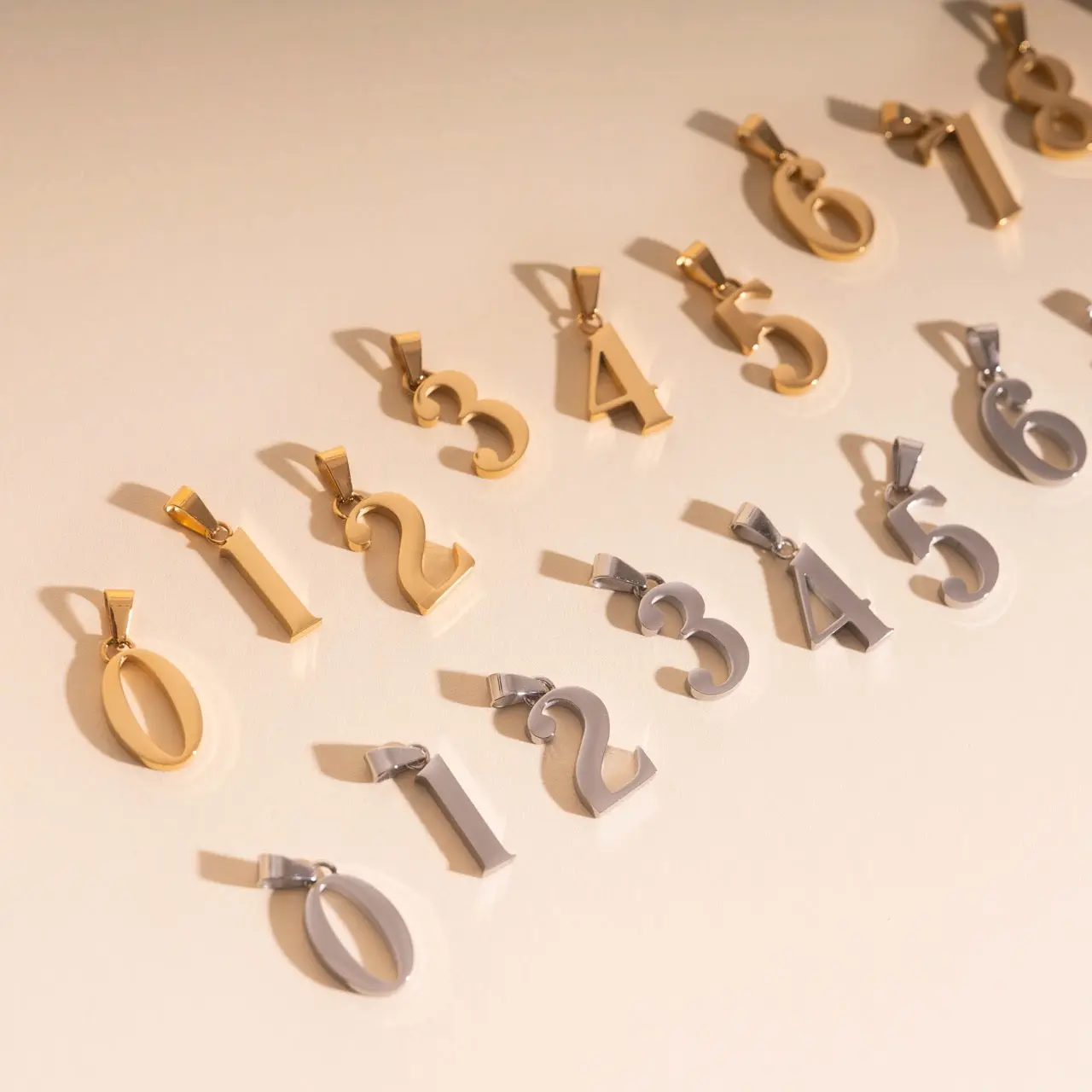 Number Necklace Charm (Single)