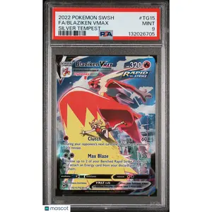 2022 Pokemon SWSH Silver Tempest Blaziken VMAX PSA 9 #TG15/TG30