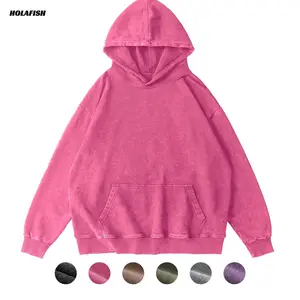 Holafish Womens Oversized Acid Wash Hoodie Pullover Sweatshirts Unisex Vintage Loose Fit Fall Winter Long Sleeve Shirts Outfits